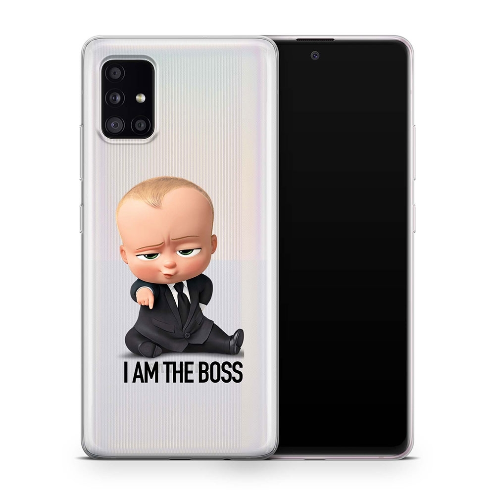 Image of Apfelkiste - Samsung Galaxy A51 5G (2020) Gummi Schutzhülle I am The Boss - Transparent bei Apfelkiste.ch
