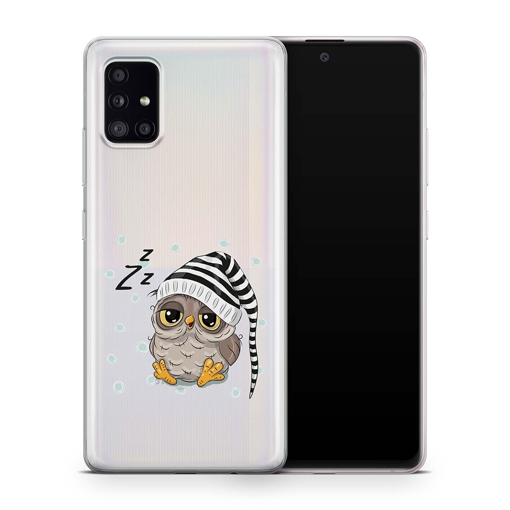 Samsung Galaxy A51 5G (2020) Gummi Schutzhülle Schlafmützen Eule - Transparent
