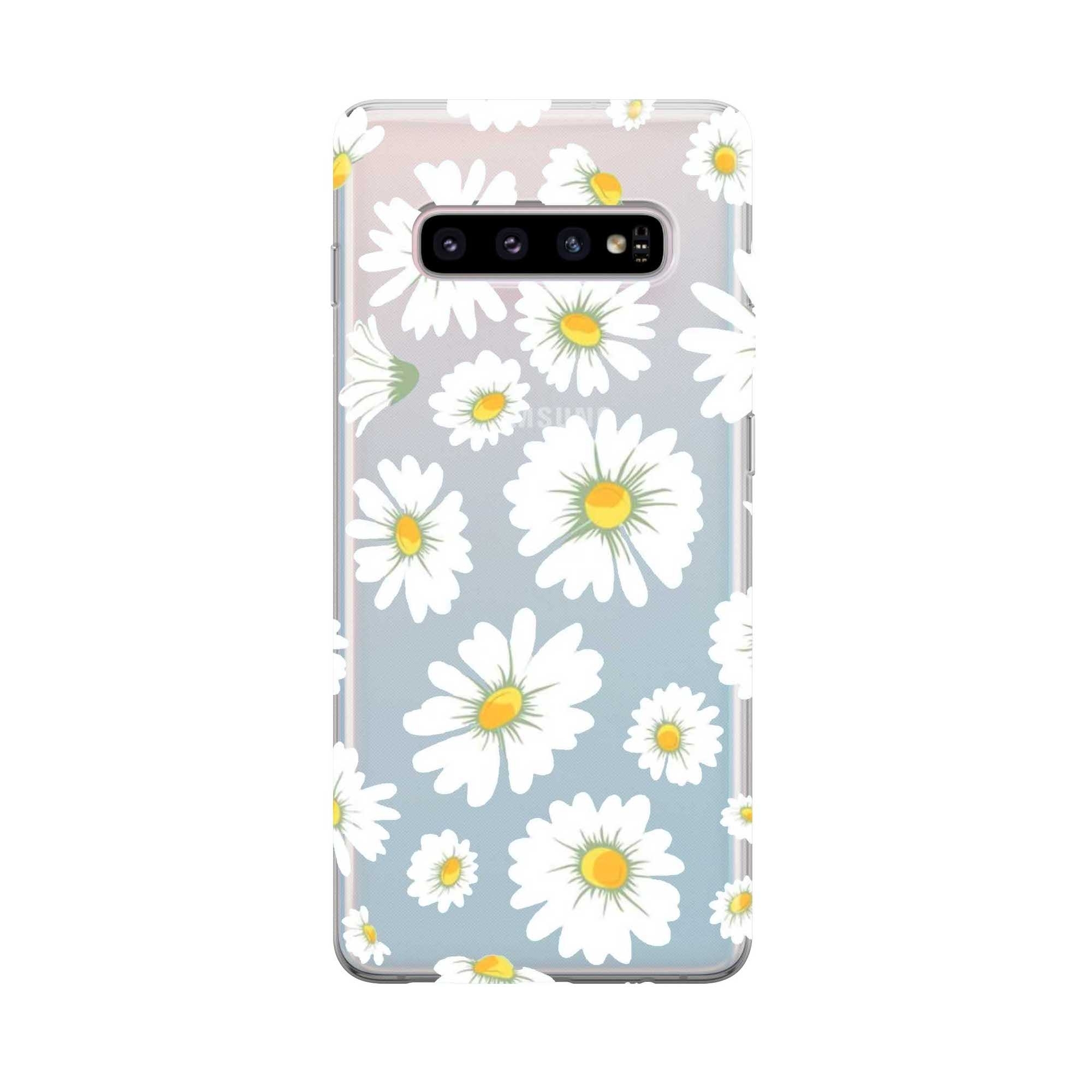 Image of Apfelkiste - Samsung Galaxy S10 Gummi Schutzhülle Daisy Flower - Transparent bei Apfelkiste.ch