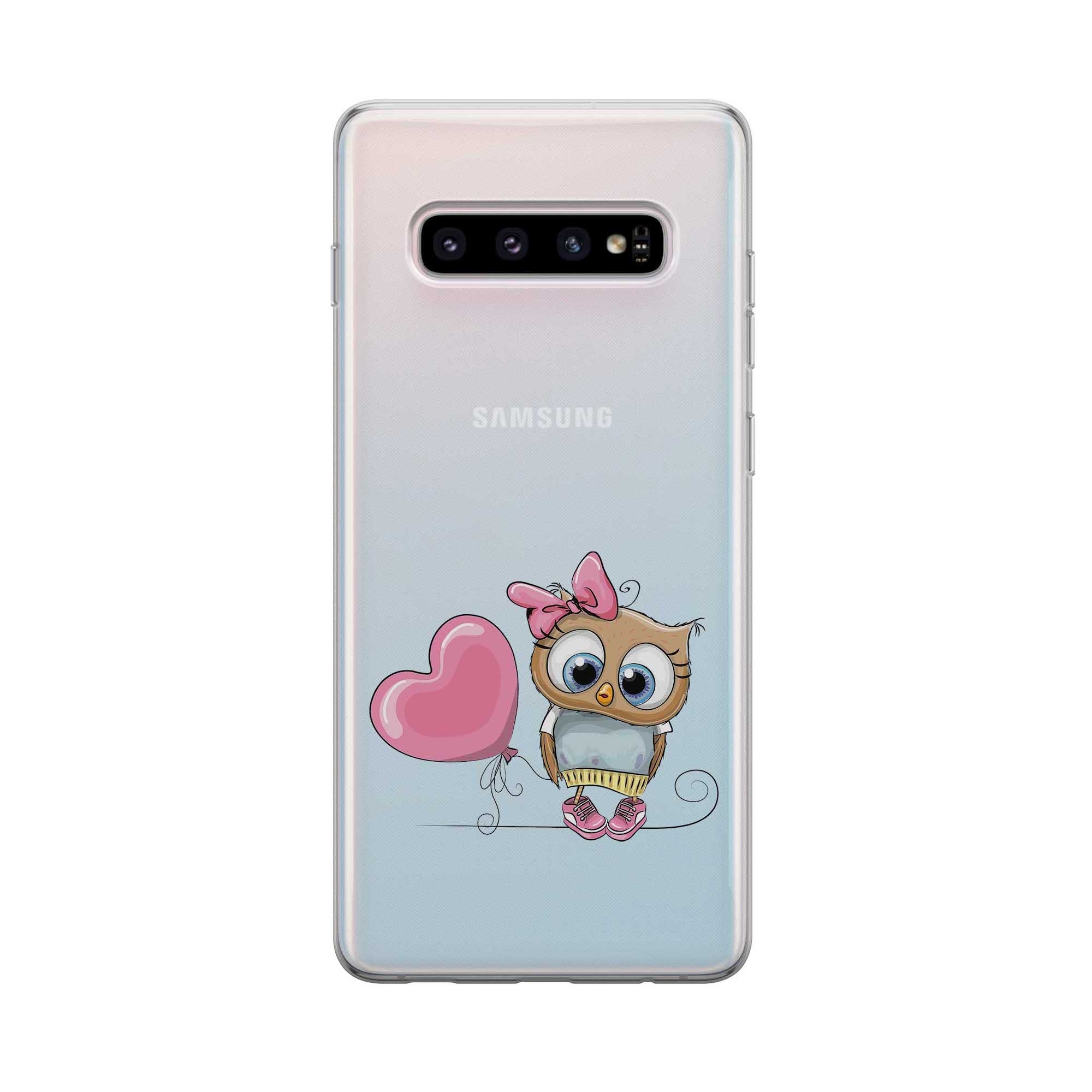 Image of Apfelkiste - Samsung Galaxy S10 Gummi Schutzhülle Eule Haarschleife - Transparent bei Apfelkiste.ch