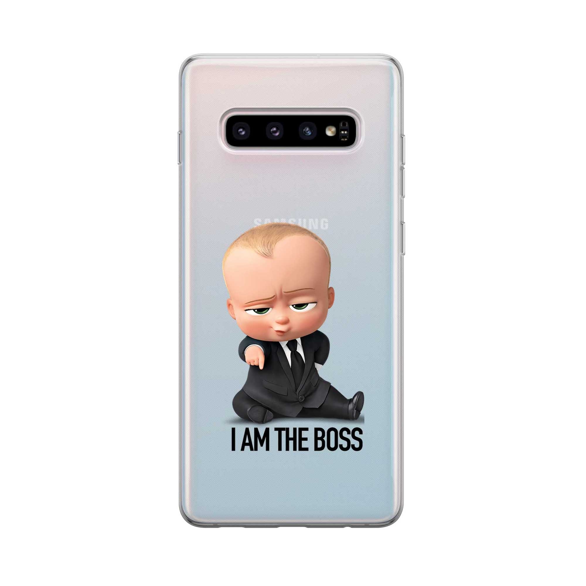 Image of Apfelkiste - Samsung Galaxy S10 Gummi Schutzhülle I am The Boss - Transparent bei Apfelkiste.ch