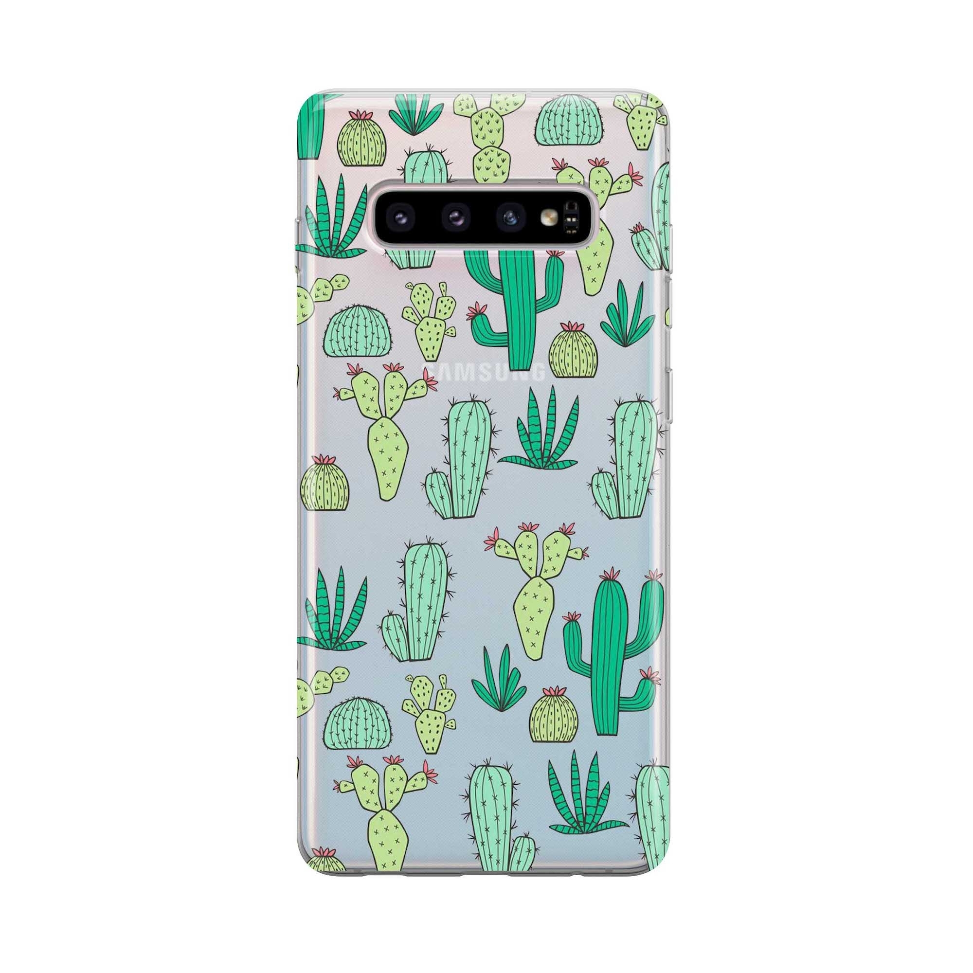 Image of Apfelkiste - Samsung Galaxy S10 Gummi Schutzhülle Kleiner Grüner Kaktus - Transparent bei Apfelkiste.ch
