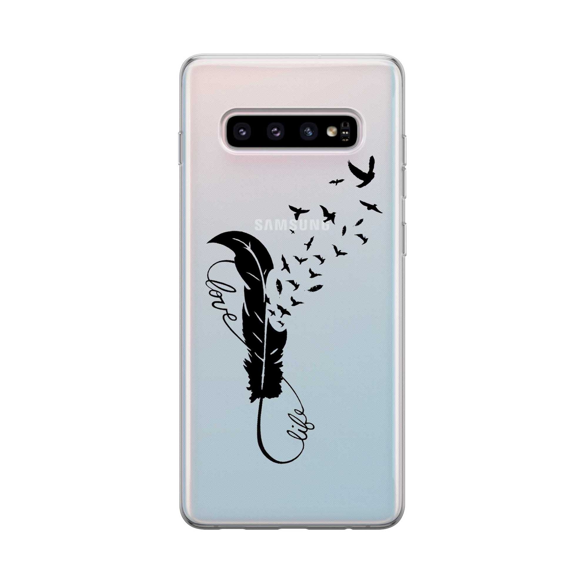 Image of Apfelkiste - Samsung Galaxy S10 Gummi Schutzhülle Love & Life - Transparent bei Apfelkiste.ch