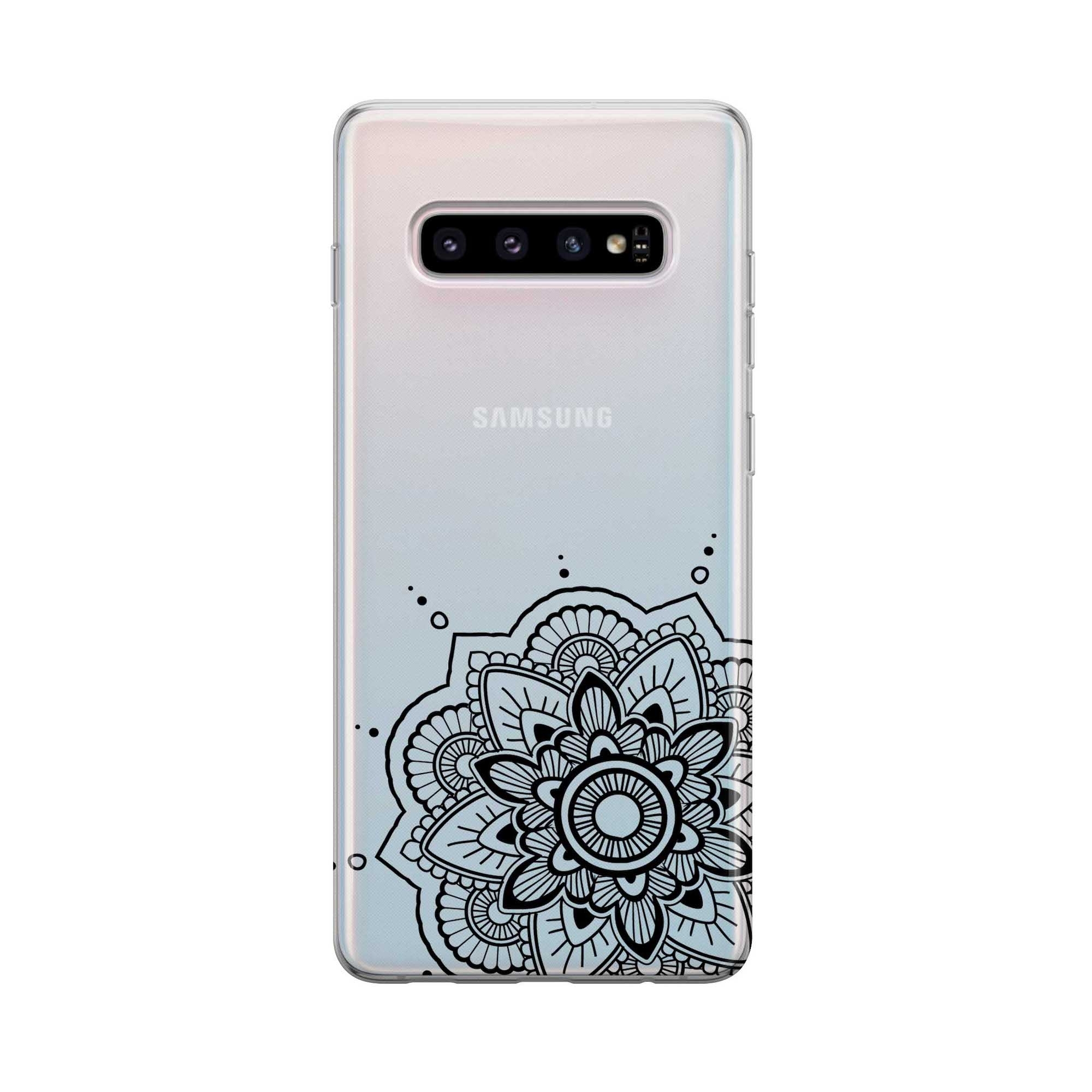 Image of Apfelkiste - Samsung Galaxy S10 Gummi Schutzhülle Mandala Edge - Transparent bei Apfelkiste.ch
