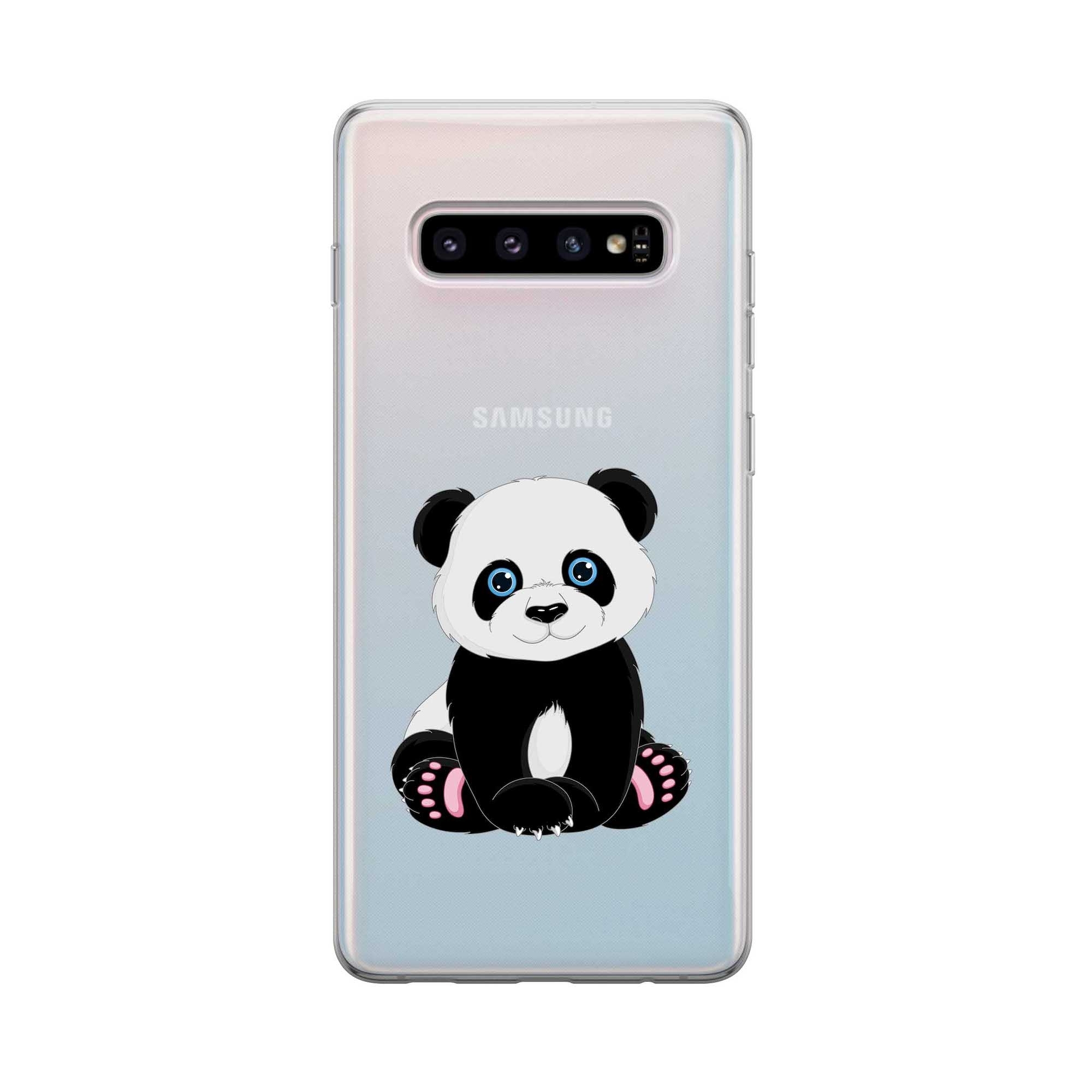 Image of Apfelkiste - Samsung Galaxy S10 Gummi Schutzhülle Pandabär - Transparent bei Apfelkiste.ch