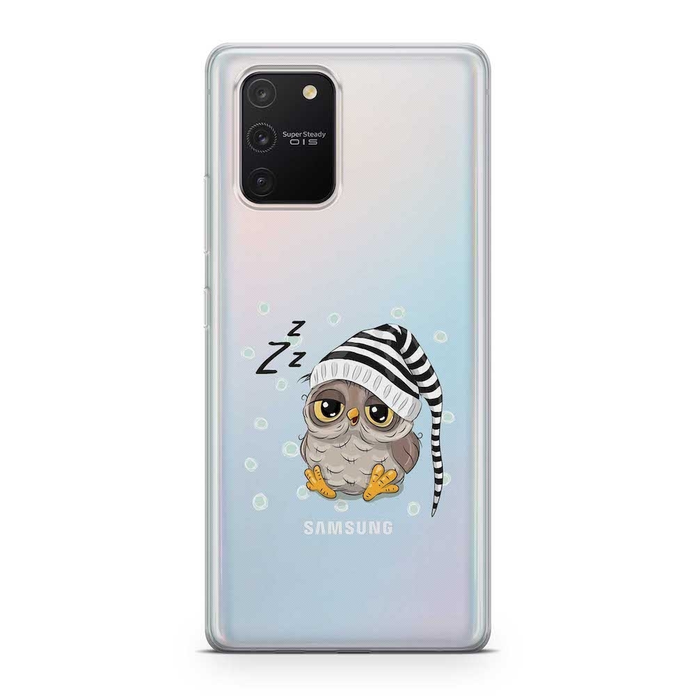 Samsung Galaxy S10 Lite Gummi Schutzhülle Schlafmützen Eule - Transparent