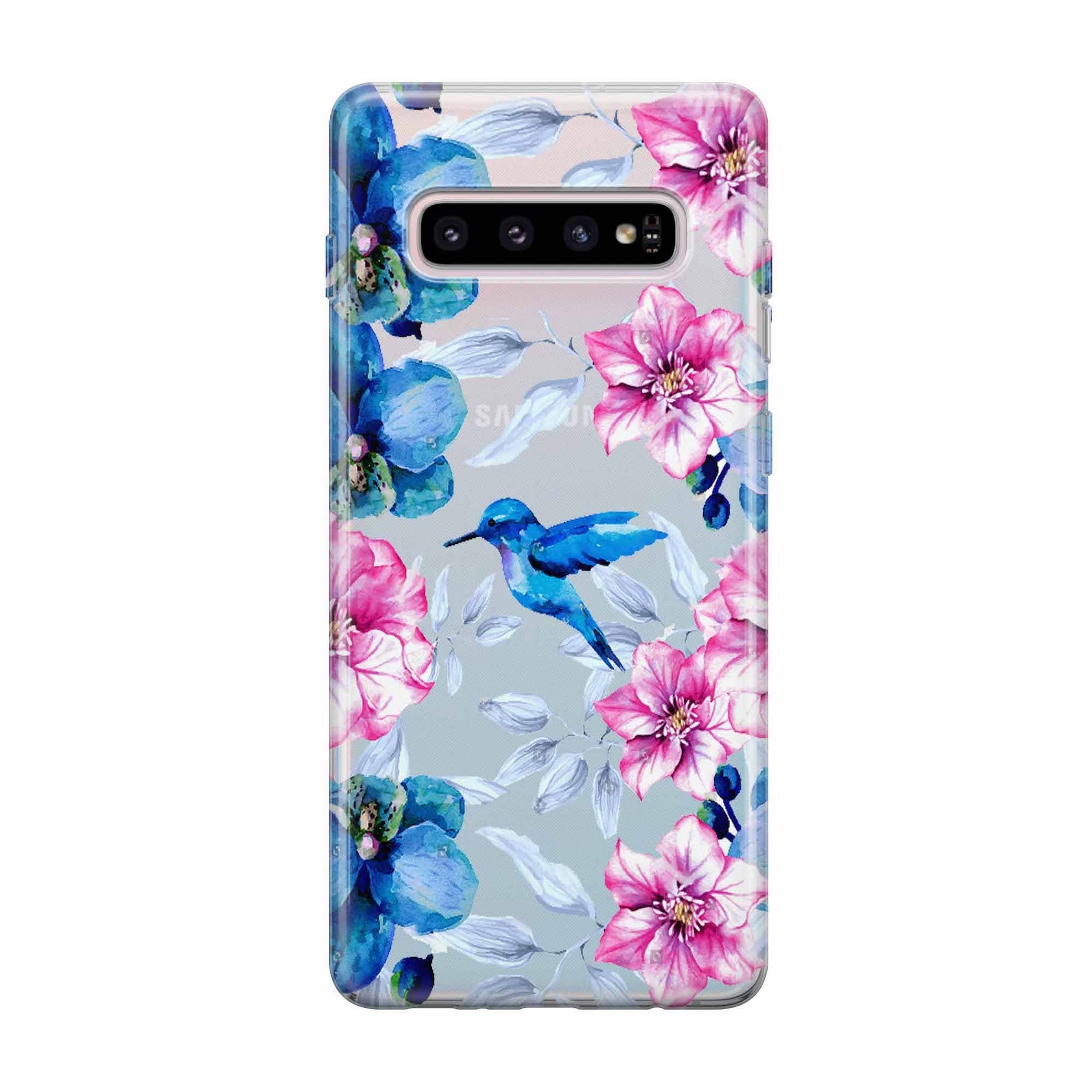 Image of Apfelkiste - Samsung Galaxy S10 Plus Gummi Schutzhülle Blauer Vogel - Transparent bei Apfelkiste.ch