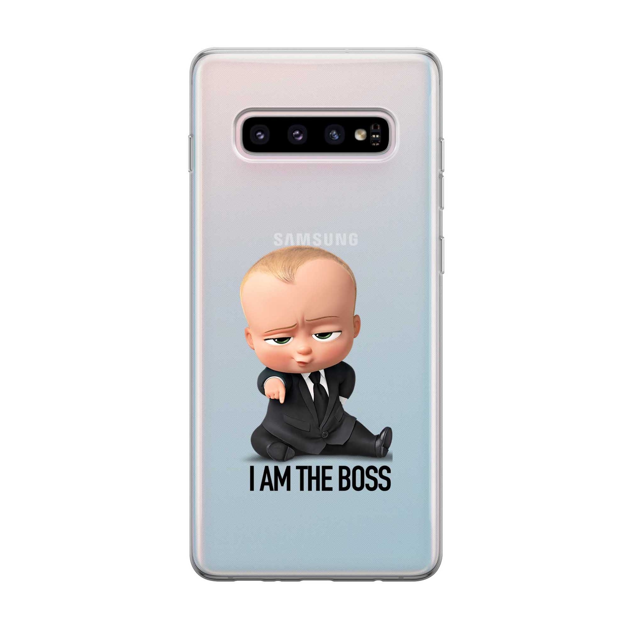 Image of Apfelkiste - Samsung Galaxy S10 Plus Gummi Schutzhülle I am The Boss - Transparent bei Apfelkiste.ch