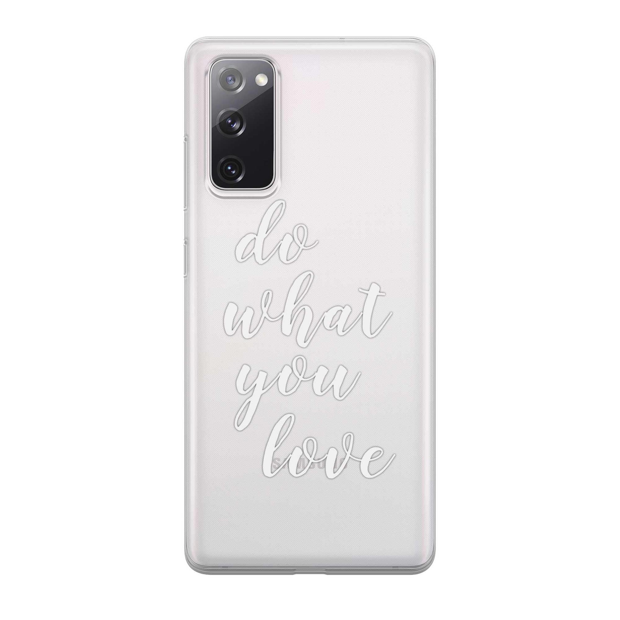 Image of Apfelkiste - Samsung Galaxy S20 FE / S20 FE 5G Gummi Schutzhülle Do What You Love - Transparent bei Apfelkiste.ch