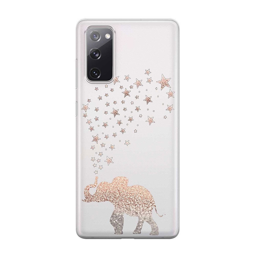 Image of Apfelkiste - Samsung Galaxy S20 FE / S20 FE 5G Gummi Schutzhülle Elefant mit Sternen - Transparent bei Apfelkiste.ch