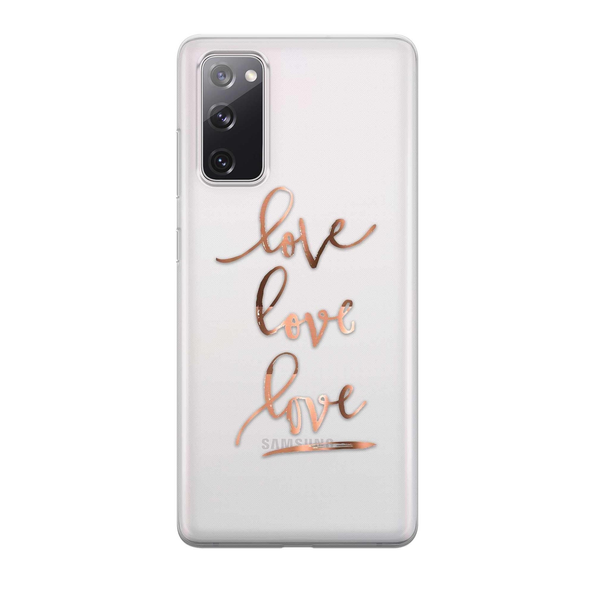 Image of Apfelkiste - Samsung Galaxy S20 FE / S20 FE 5G Gummi Schutzhülle Love Love Love - Transparent bei Apfelkiste.ch
