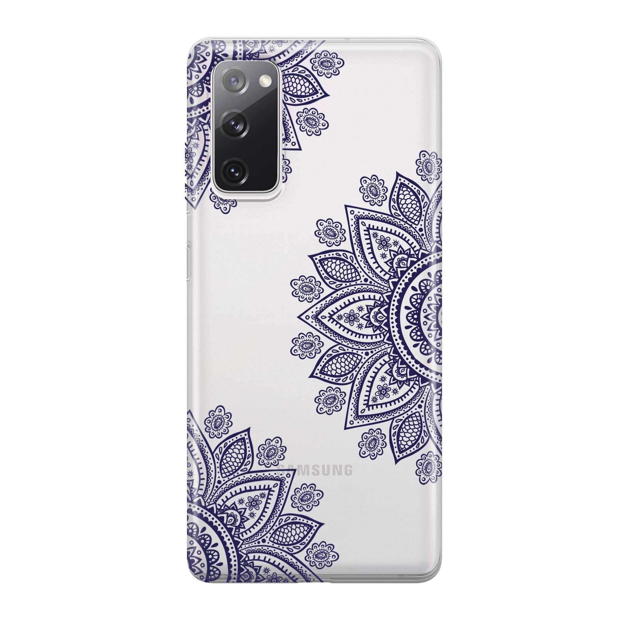 Image of Apfelkiste - Samsung Galaxy S20 FE / S20 FE 5G Gummi Schutzhülle Mandala Design - Transparent / Blau bei Apfelkiste.ch