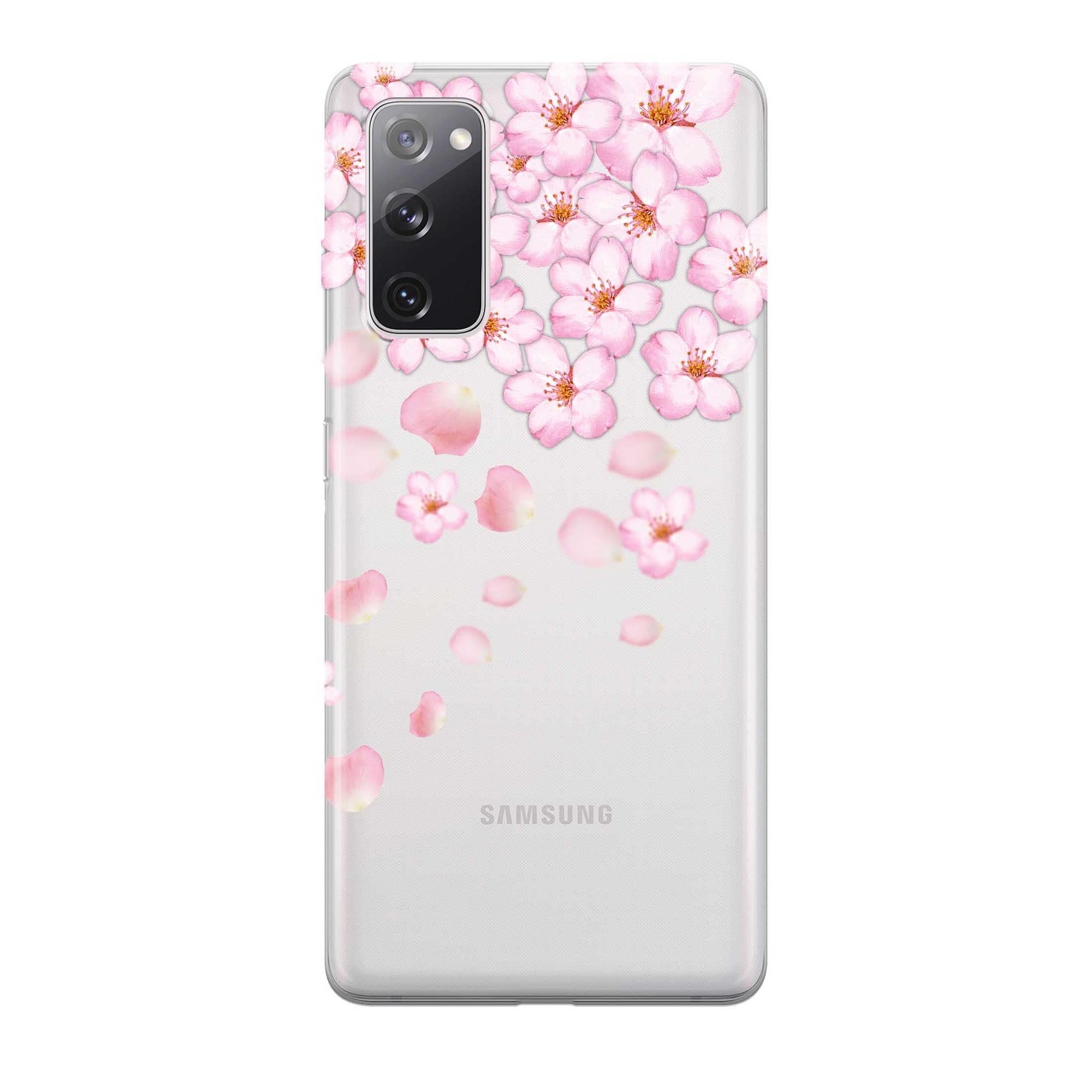 Image of Apfelkiste - Samsung Galaxy S20 FE / S20 FE 5G Gummi Schutzhülle Rosa Blüten - Transparent bei Apfelkiste.ch