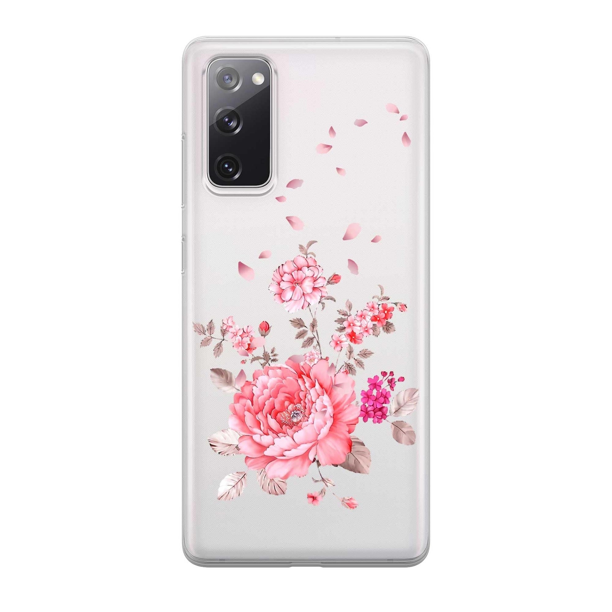 Image of Apfelkiste - Samsung Galaxy S20 FE / S20 FE 5G Gummi Schutzhülle Rosa Blumen - Transparent bei Apfelkiste.ch