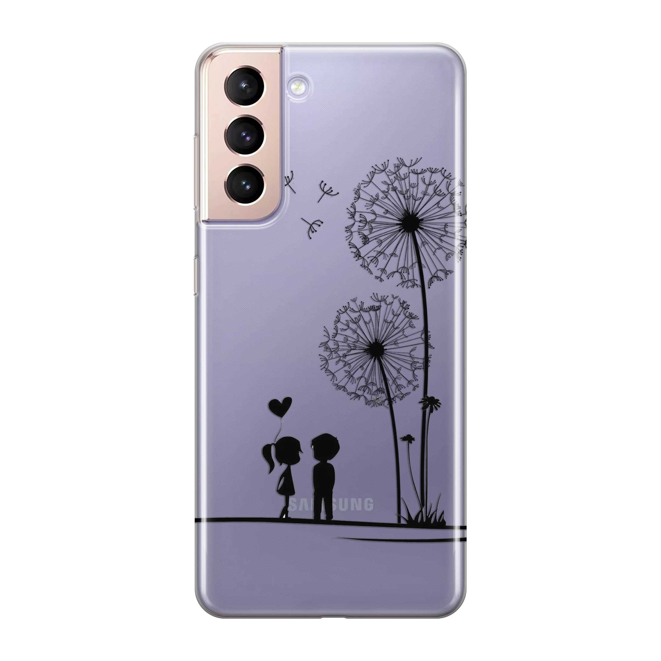 Image of Apfelkiste © - Samsung Galaxy S21 5G Gummi Schutzhülle Love Pusteblume - Transparent bei Apfelkiste.ch