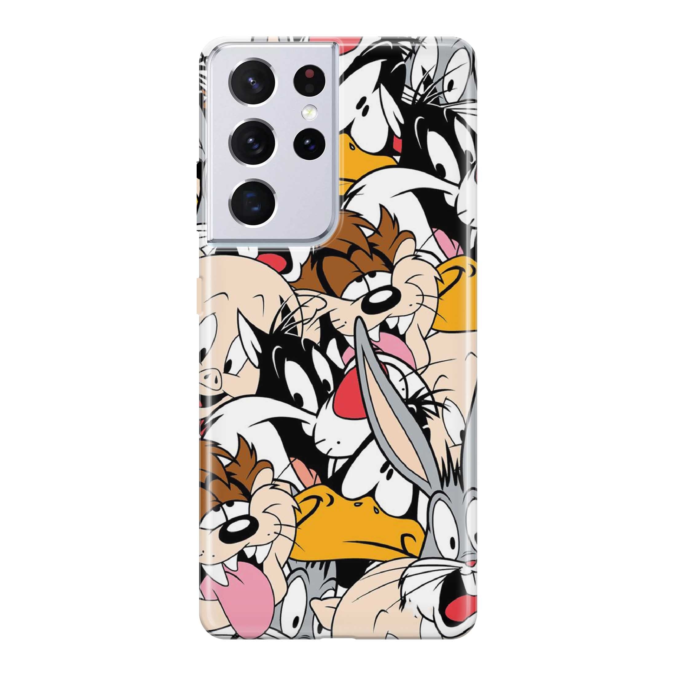 Image of Apfelkiste - Samsung Galaxy S21 Ultra 5G Gummi Schutzhülle Cartoon Tierfamilie - Transparent bei Apfelkiste.ch