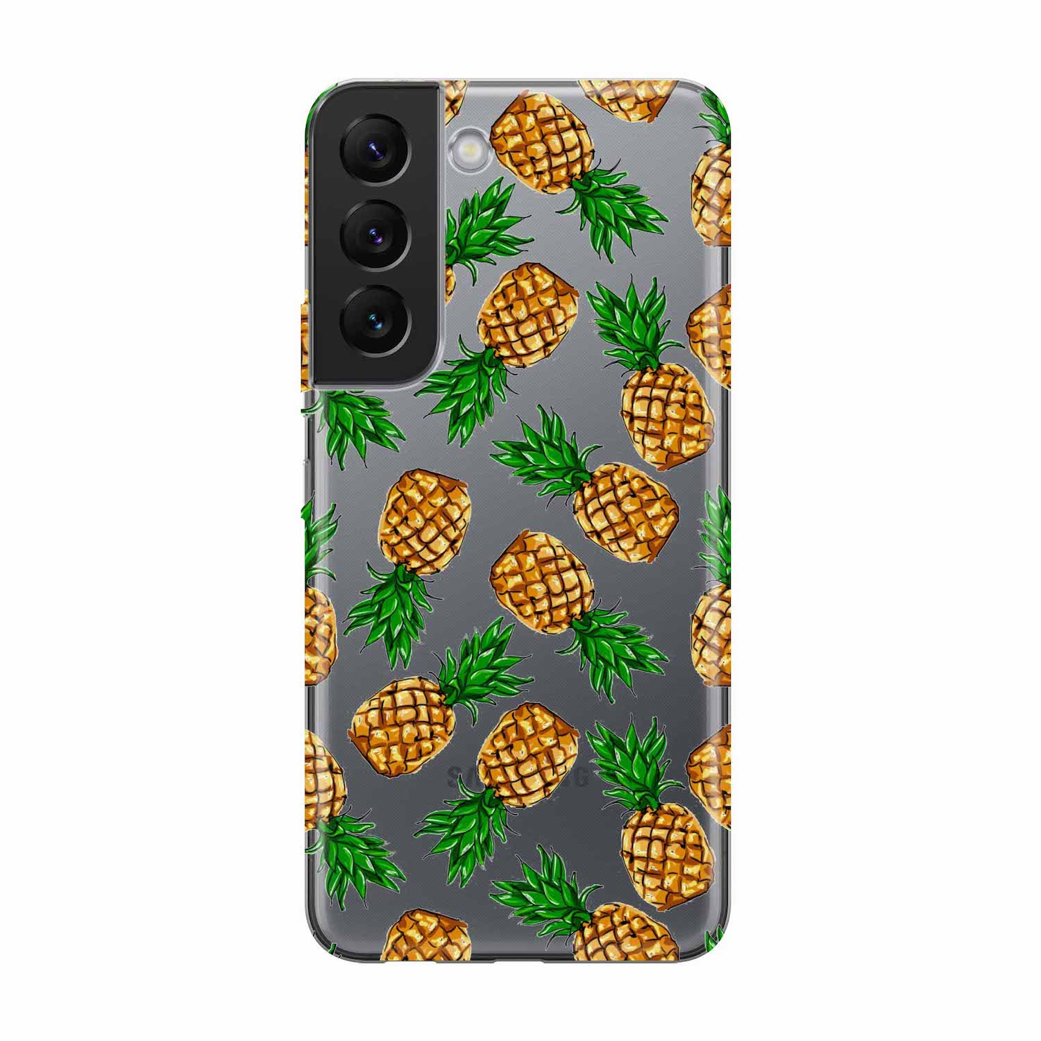 Image of Apfelkiste - Samsung Galaxy S22+ Plus 5G Gummi Schutzhülle Ananas Design - Transparent bei Apfelkiste.ch