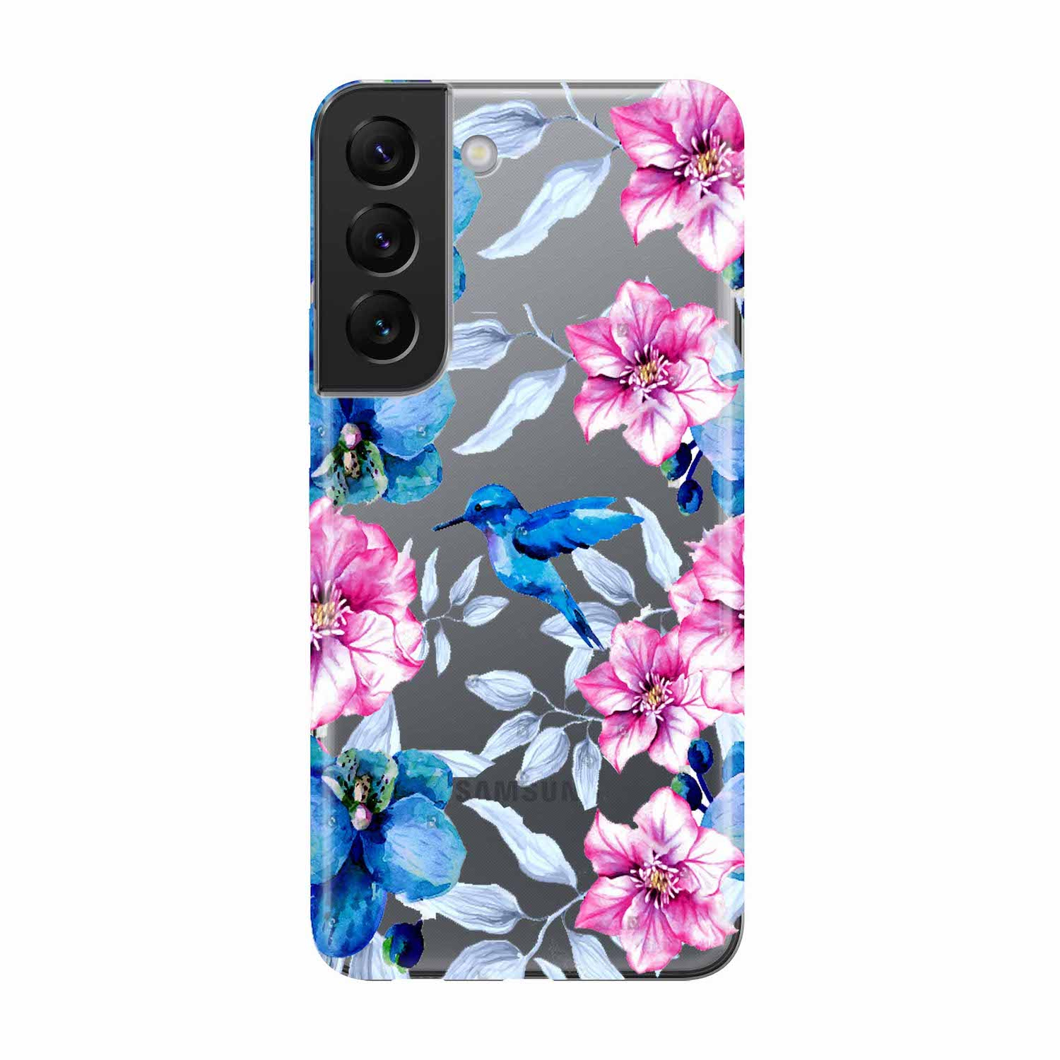 Image of Apfelkiste - Samsung Galaxy S22+ Plus 5G Gummi Schutzhülle Blauer Vogel - Transparent bei Apfelkiste.ch