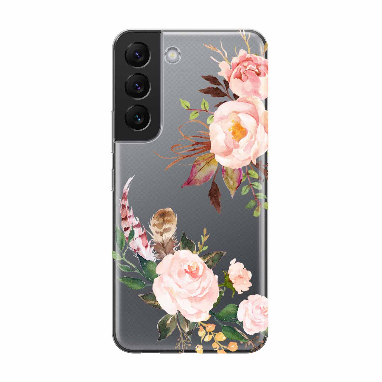 Image of Apfelkiste - Samsung Galaxy S22+ Plus 5G Gummi Schutzhülle Flower Design - Transparent bei Apfelkiste.ch