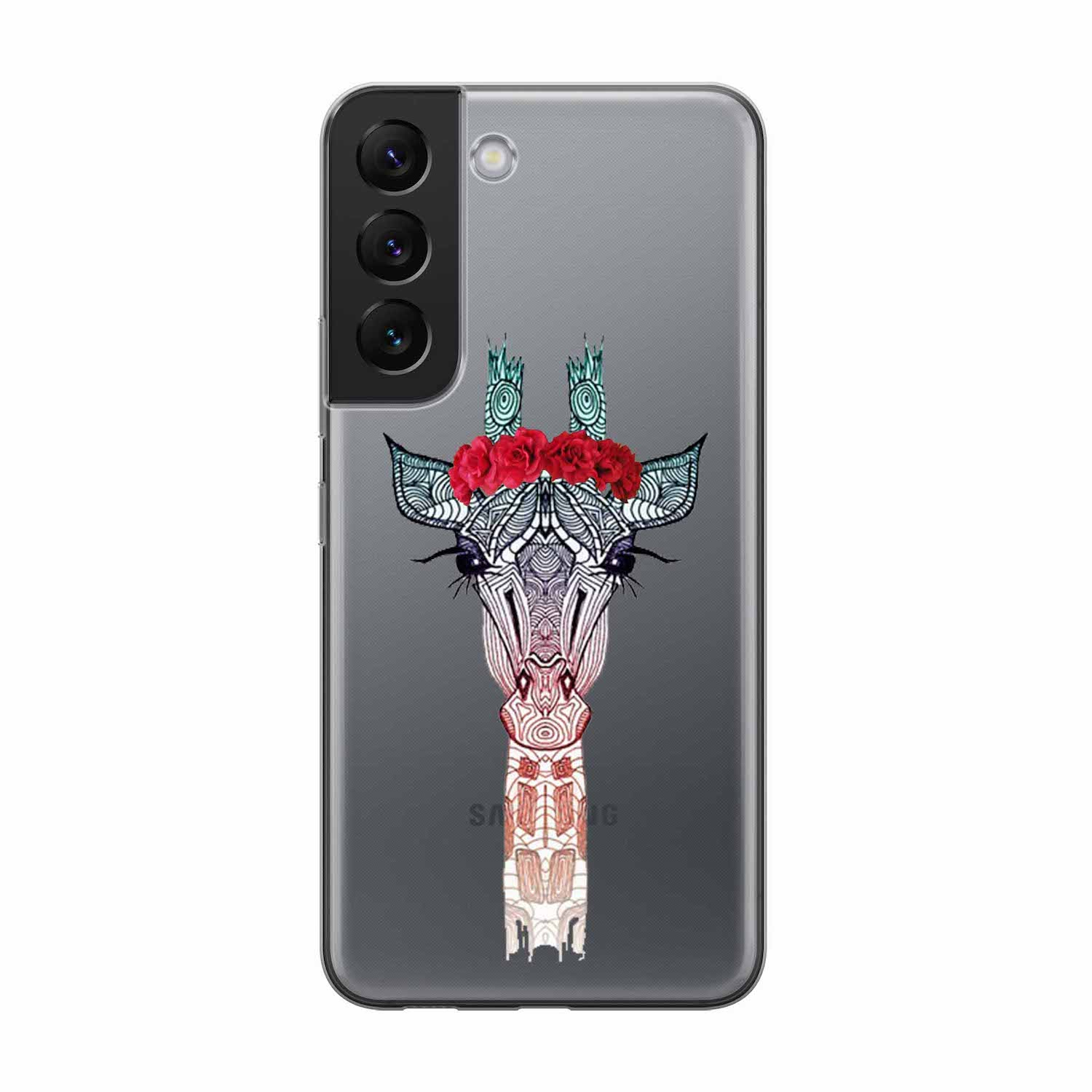 Image of Apfelkiste - Samsung Galaxy S22+ Plus 5G Gummi Schutzhülle Flower Giraffe - Transparent bei Apfelkiste.ch