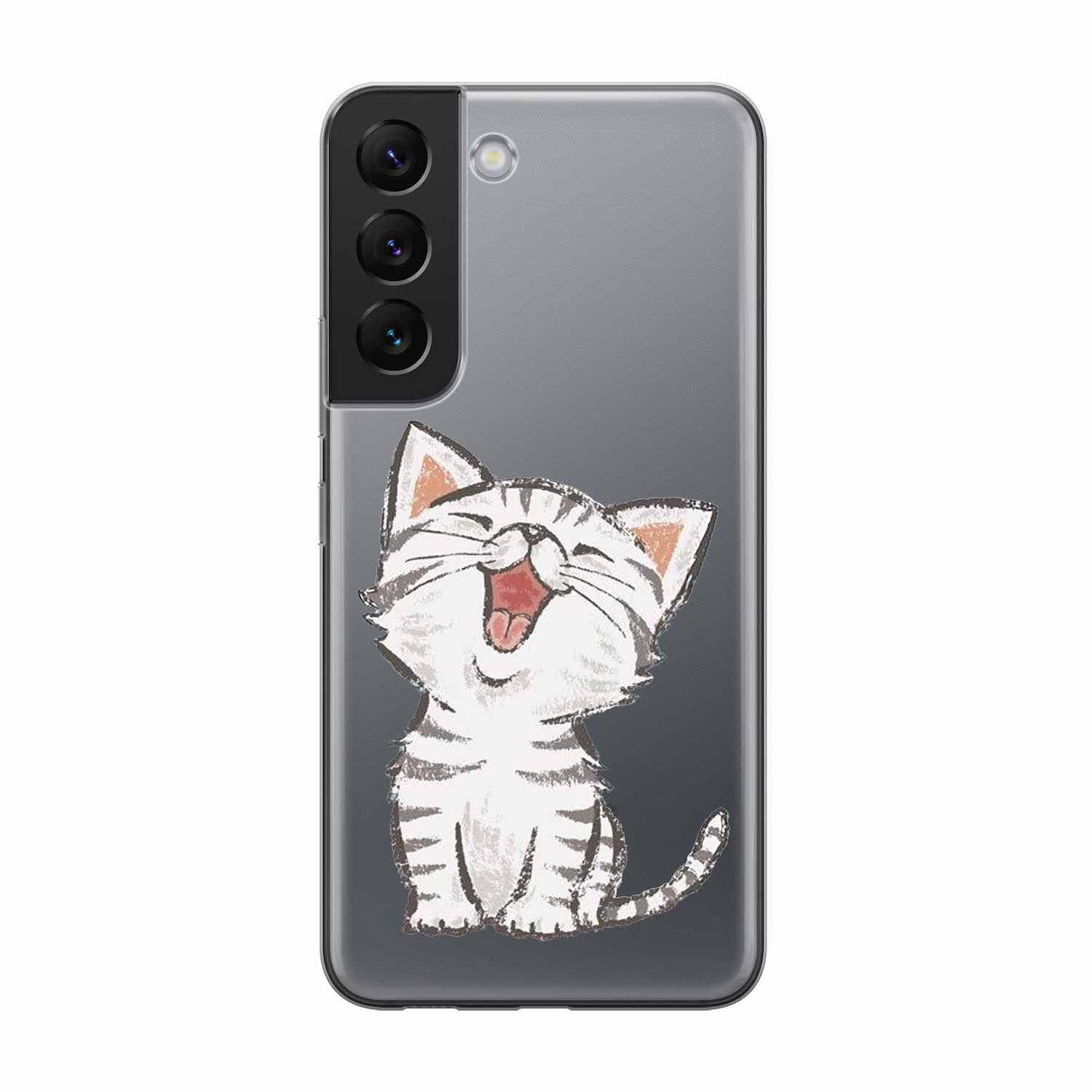 Image of Apfelkiste - Samsung Galaxy S22+ Plus 5G Gummi Schutzhülle Katze - Transparent bei Apfelkiste.ch