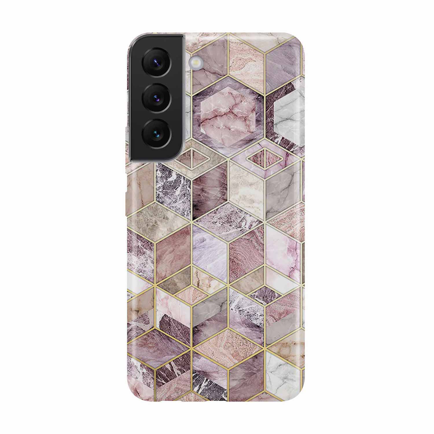 Image of Apfelkiste - Samsung Galaxy S22+ Plus 5G Gummi Schutzhülle Mosaik - Rosa bei Apfelkiste.ch