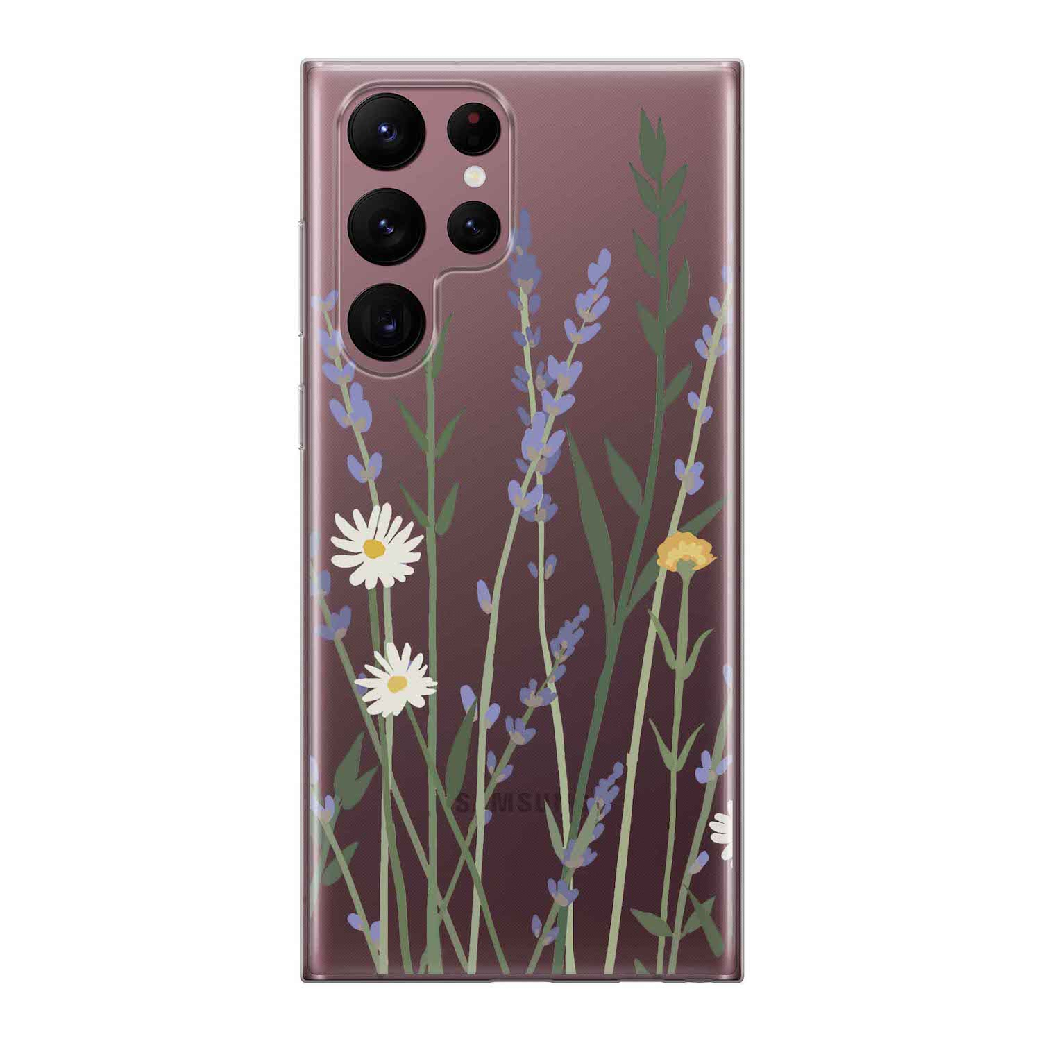 Image of Apfelkiste - Samsung Galaxy S22 Ultra 5G Gummi Schutzhülle Blumenwiese - Transparent bei Apfelkiste.ch