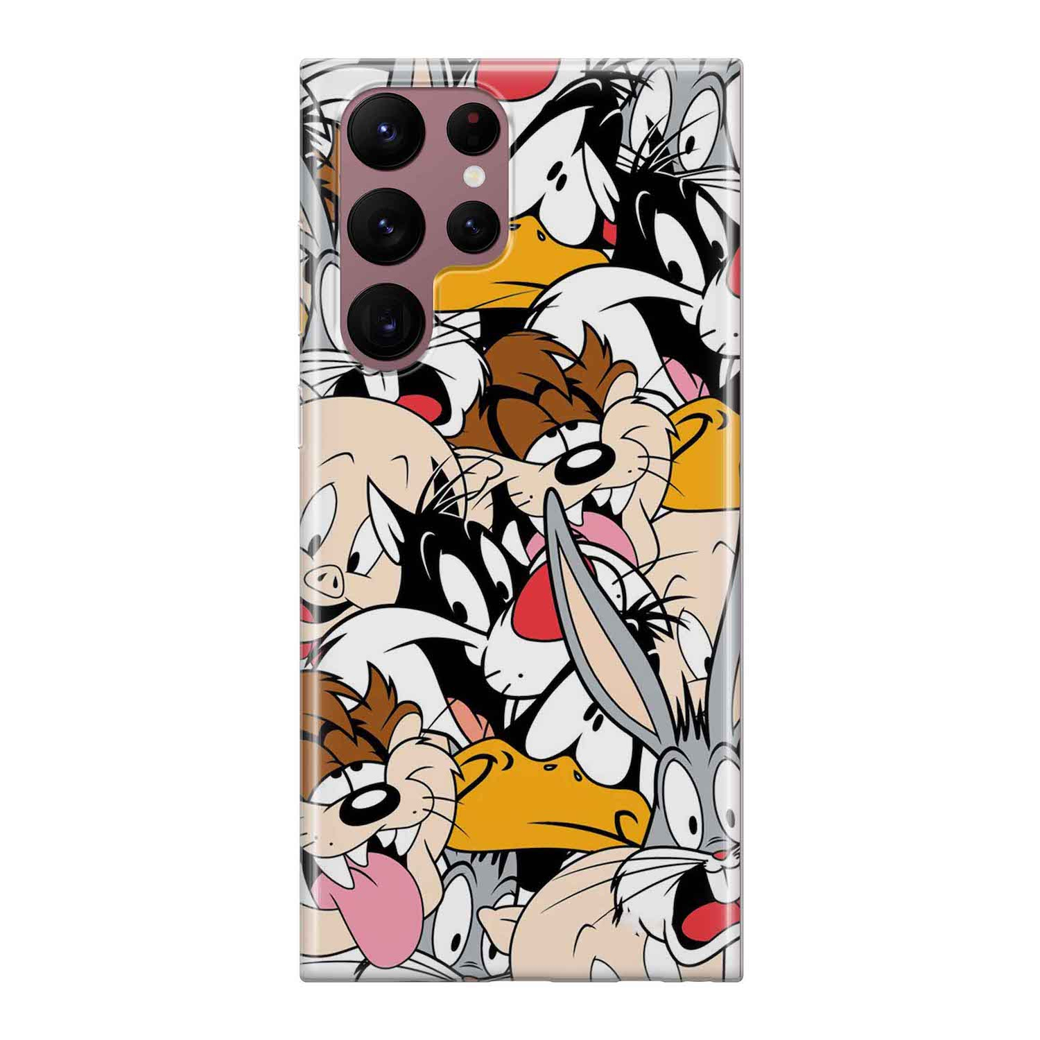 Image of Apfelkiste - Samsung Galaxy S22 Ultra 5G Gummi Schutzhülle Cartoon Tierfamilie - Transparent bei Apfelkiste.ch