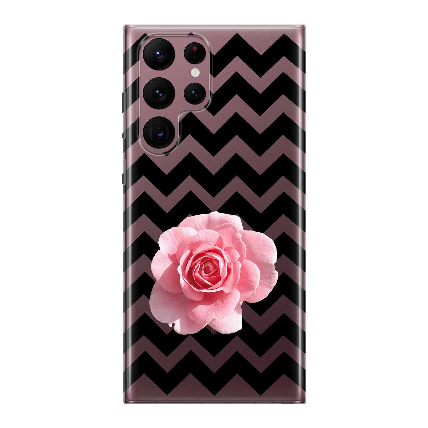 Image of Apfelkiste - Samsung Galaxy S22 Ultra 5G Gummi Schutzhülle Flower Art - Transparent bei Apfelkiste.ch