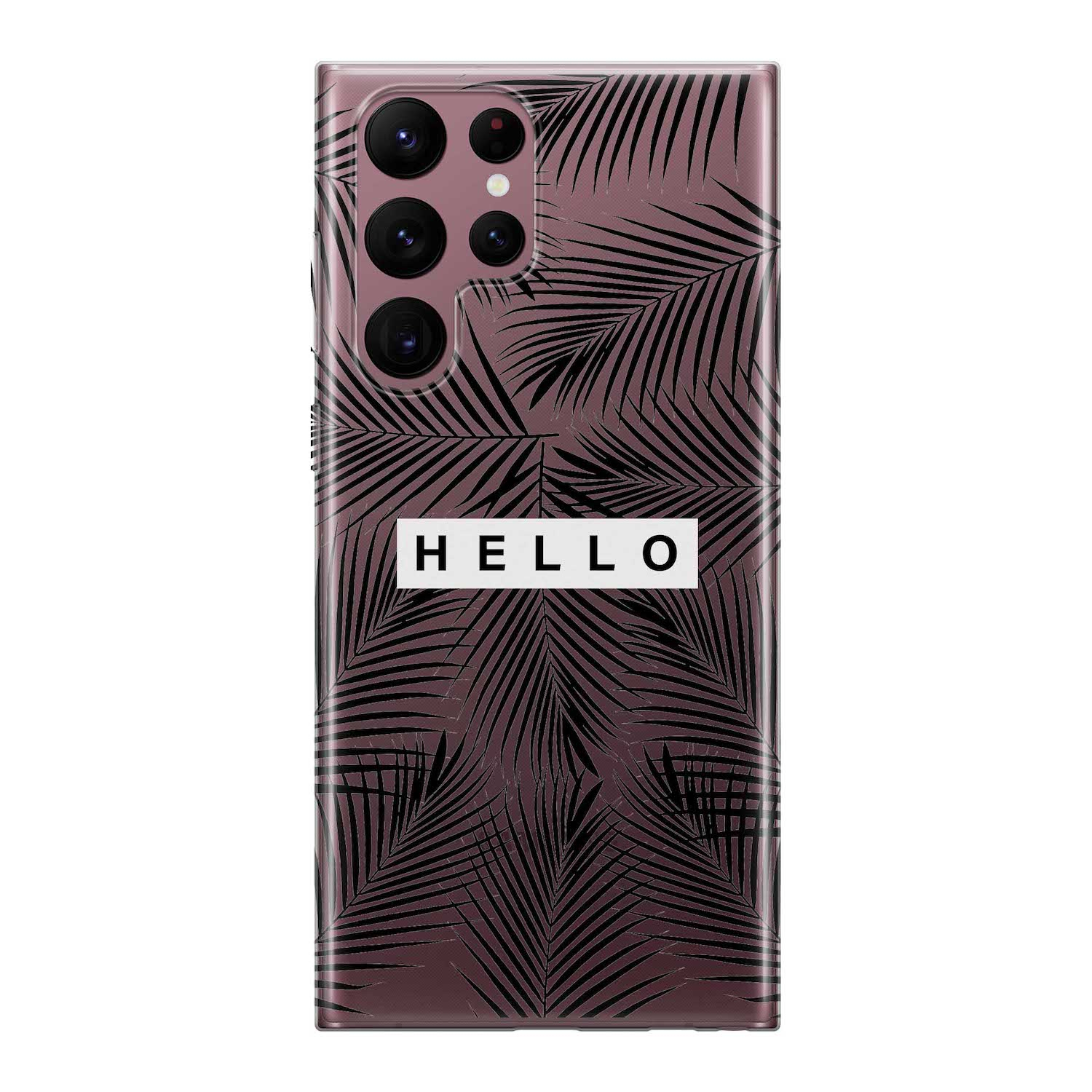 Image of Apfelkiste - Samsung Galaxy S22 Ultra 5G Gummi Schutzhülle Hello - Transparent bei Apfelkiste.ch