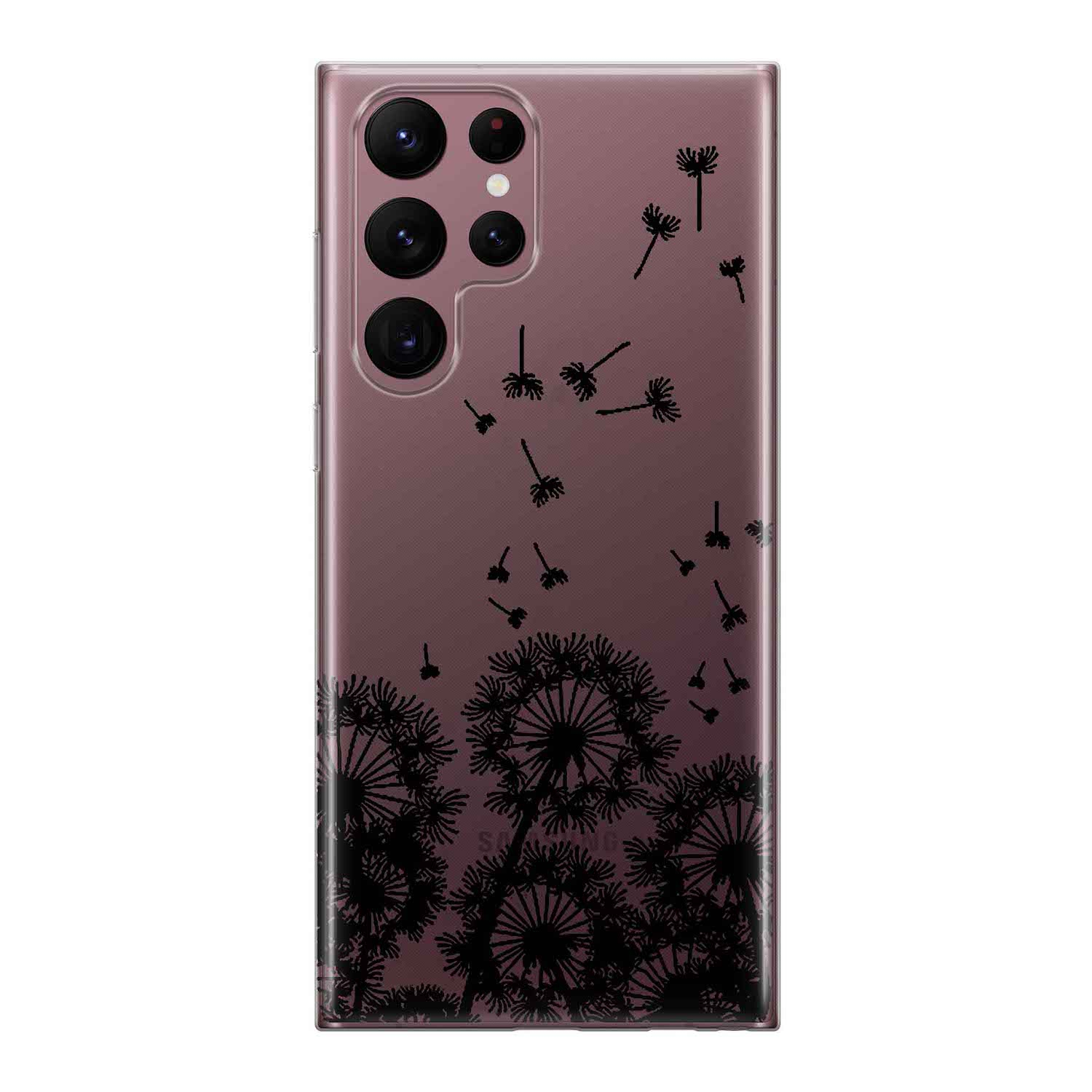 Image of Apfelkiste - Samsung Galaxy S22 Ultra 5G Gummi Schutzhülle Pusteblumen - Transparent bei Apfelkiste.ch