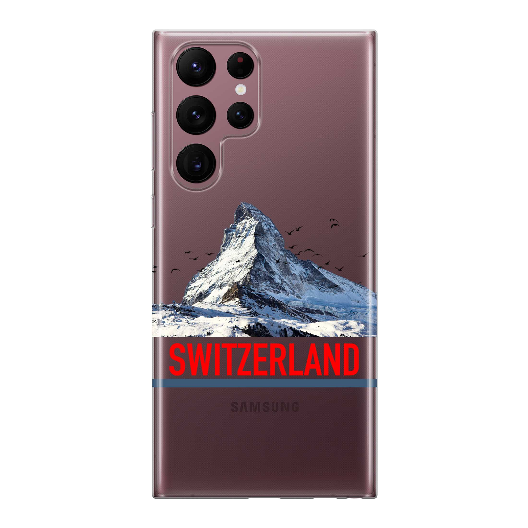 Image of Apfelkiste - Samsung Galaxy S22 Ultra 5G Gummi Schutzhülle Switzerland Matterhorn - Transparent bei Apfelkiste.ch