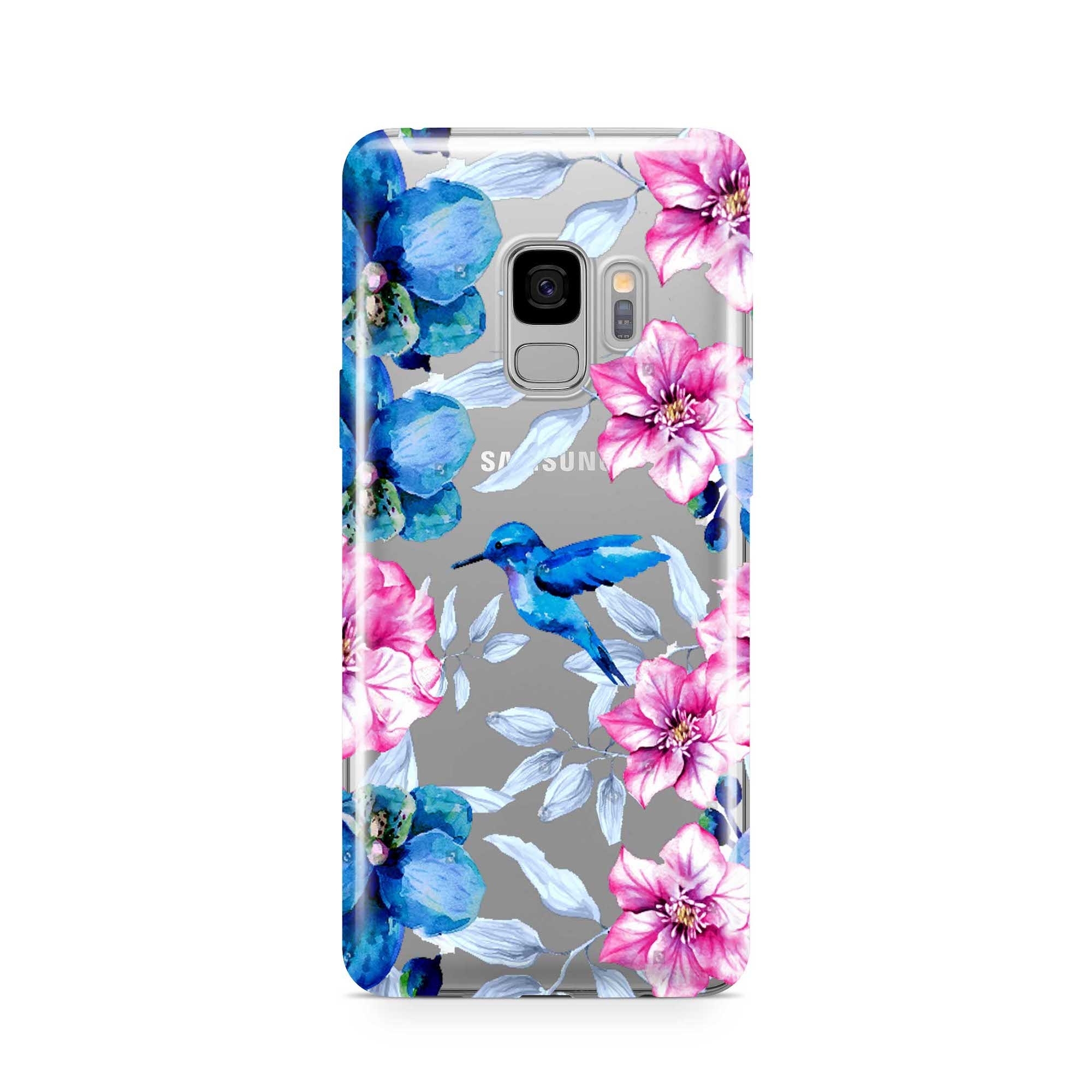 Image of Apfelkiste - Samsung Galaxy S9 Gummi Schutzhülle Blauer Vogel - Transparent bei Apfelkiste.ch