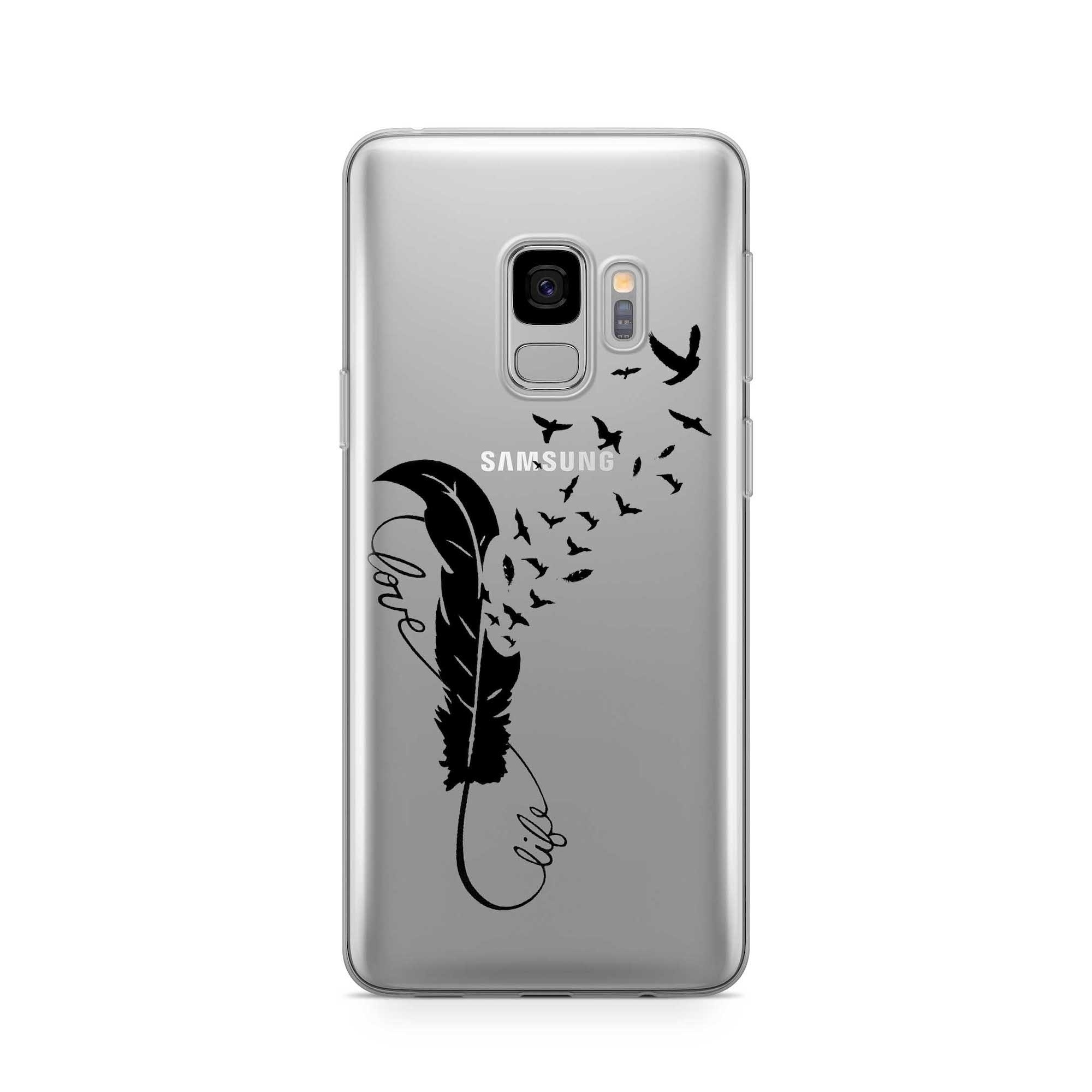Image of Apfelkiste - Samsung Galaxy S9 Gummi Schutzhülle Love & Life - Transparent bei Apfelkiste.ch