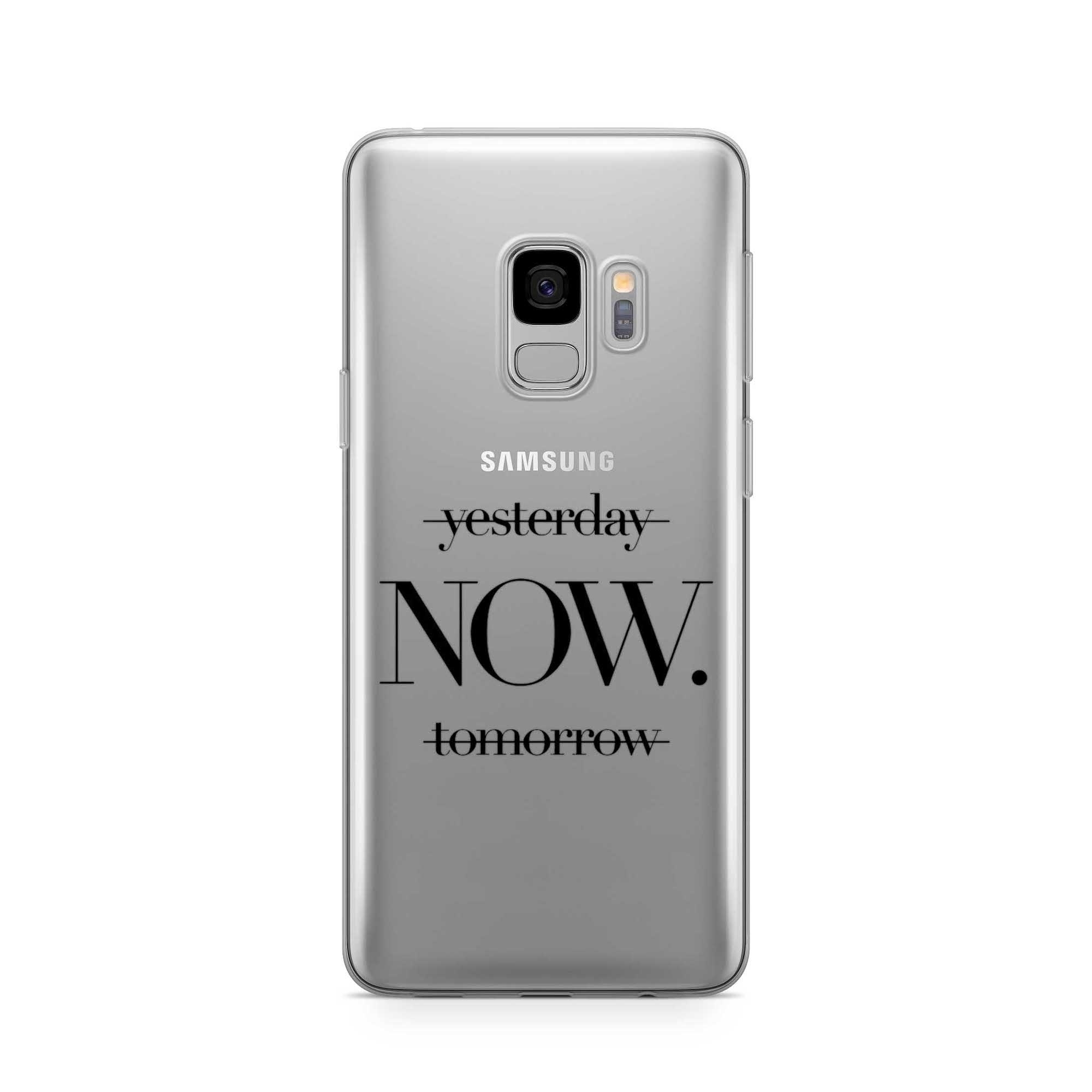 Image of Apfelkiste - Samsung Galaxy S9 Gummi Schutzhülle Yesterday Now Tomorrow - Transparent bei Apfelkiste.ch