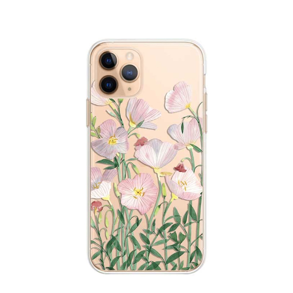 Image of Apfelkiste © - iPhone 11 Pro Gummi Case Hülle Ultra Thin Rosa Blumen - Transparent bei Apfelkiste.ch