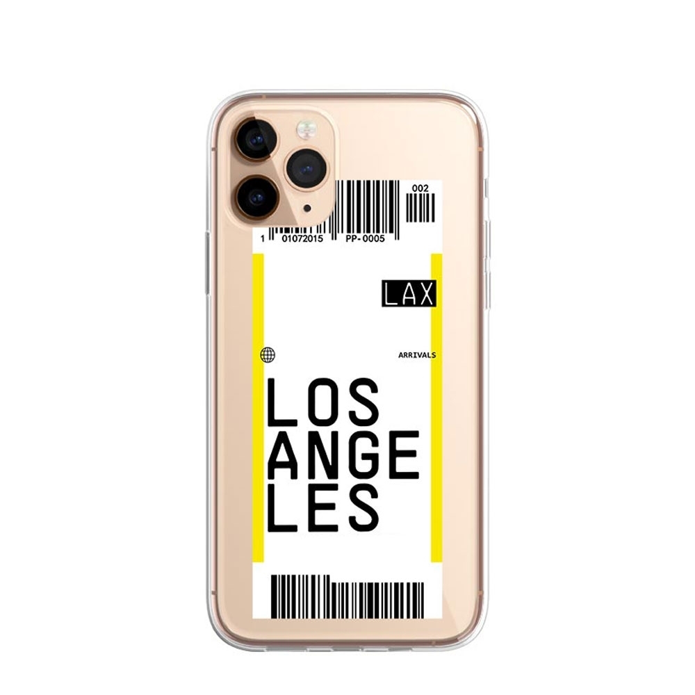 Image of Apfelkiste © - iPhone 11 Pro Gummi Case Hülle Ultra Thin Ticket LA - Transparent bei Apfelkiste.ch