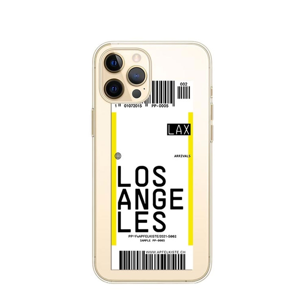 Image of Apfelkiste © - iPhone 12 / iPhone 12 Pro Gummi Case Hülle Ultra Thin Ticket LA - Transparent bei Apfelkiste.ch