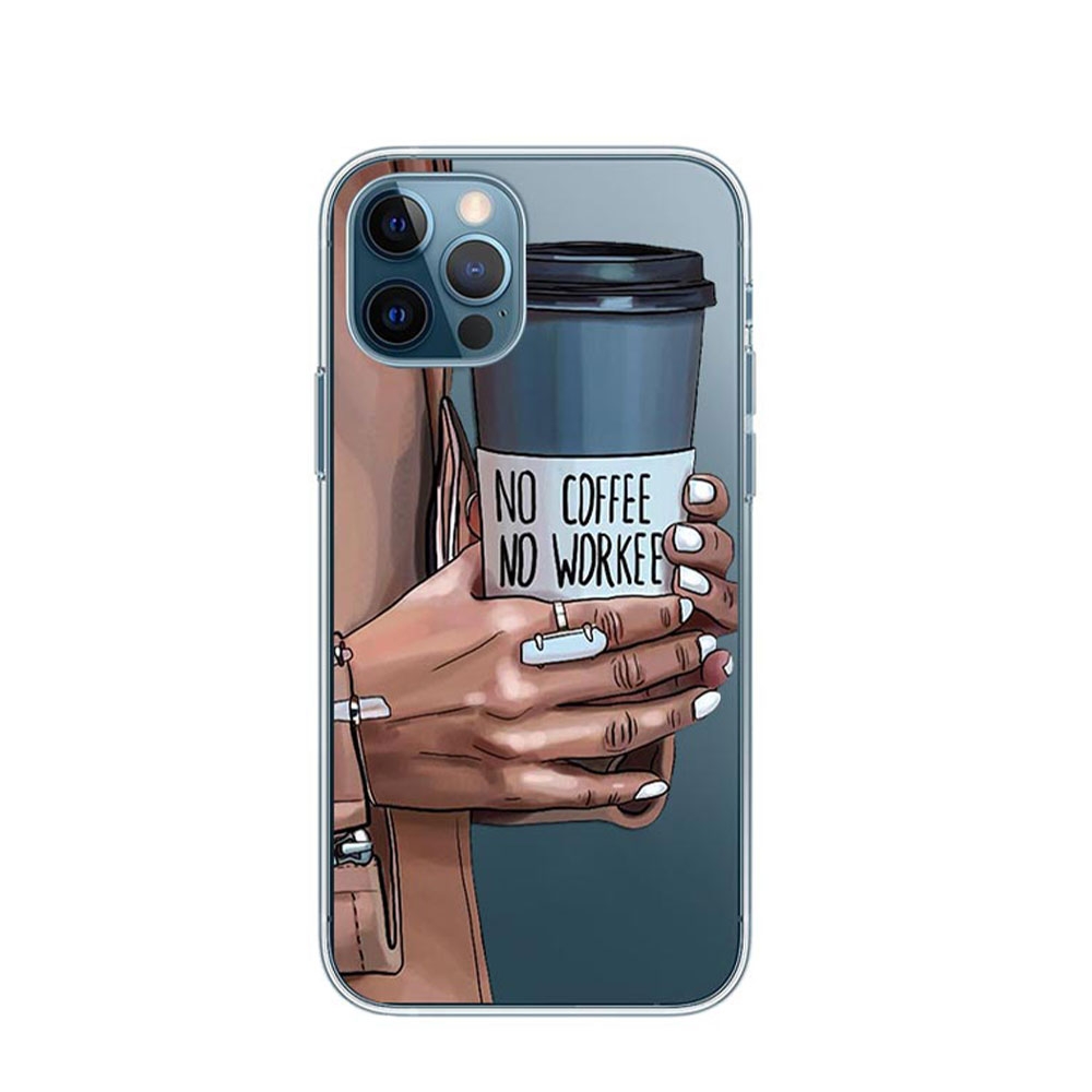 Image of Apfelkiste © - iPhone 12 Pro Max Gummi Schutzhülle No Coffee No Workee - Transparent bei Apfelkiste.ch