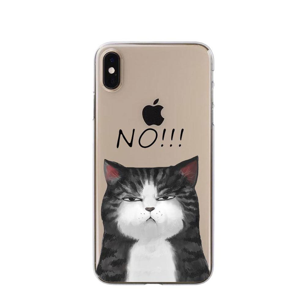 Image of Apfelkiste © - iPhone Xs Max Gummi Case Hülle Ultra Thin Crumpy Cat - Transparent bei Apfelkiste.ch