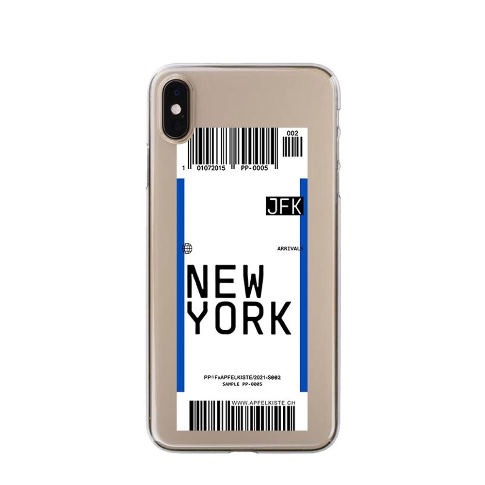 Image of Apfelkiste © - iPhone Xs / X Gummi Case Hülle Ultra Thin Ticket NYC - Transparent bei Apfelkiste.ch