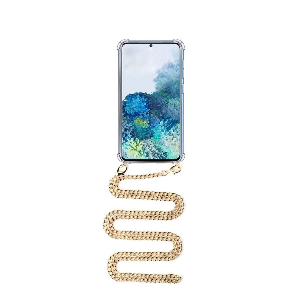 Image of Apfelkiste © - Samsung Galaxy Note 10 Lite Necklace Gummi Hülle Air Cushion Fallschutz + Panzerkette (1.2m) - Gold bei Apfelkiste.ch