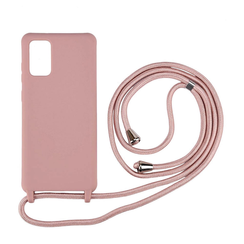 Image of Apfelkiste © - Samsung Galaxy S20 / S20 5G Necklace Gummi Case Hülle + Handykette (150cm) - Rosa / Silber bei Apfelkiste.ch