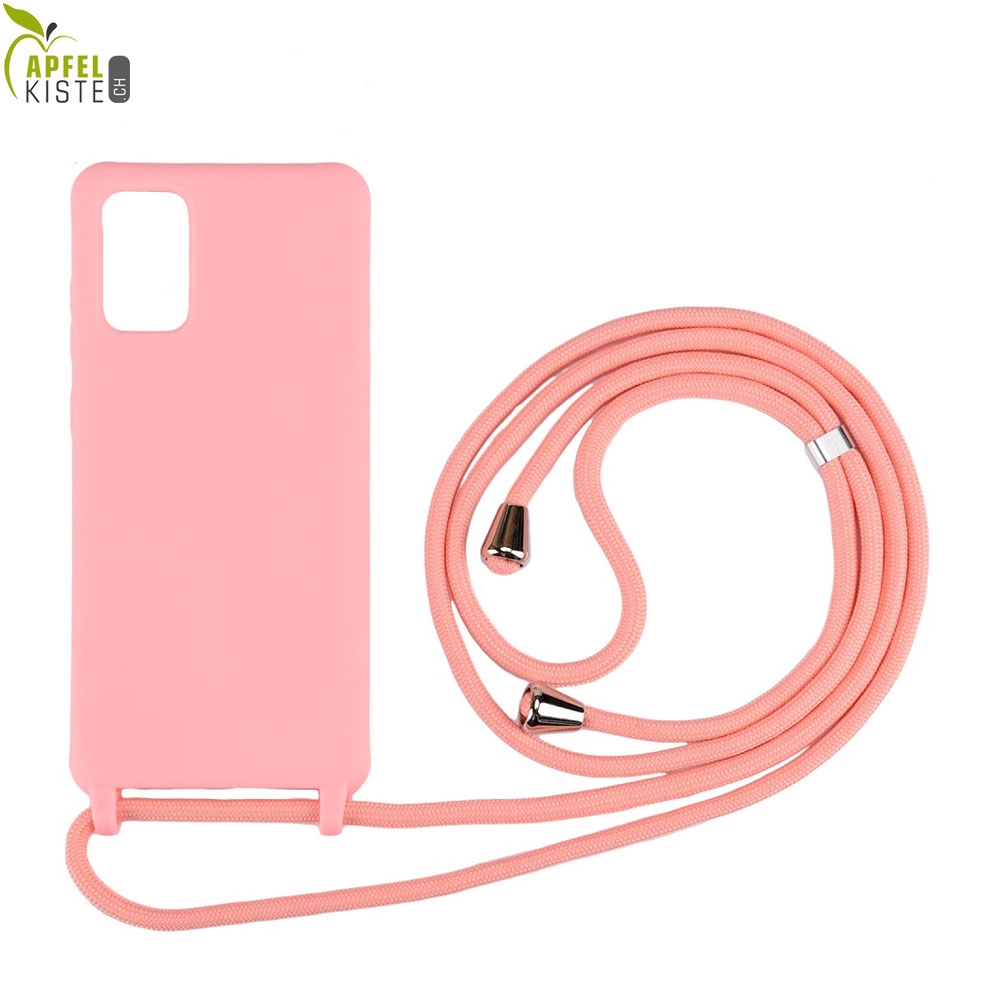 © - Samsung Galaxy S20+ Plus / S20+ Plus 5G Necklace Gummi Case Hülle + Handykette (150cm) - Pink / Silber