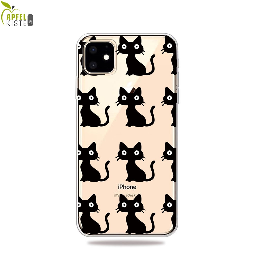 © - iPhone 11 Gummi Case Hülle Ultra Thin Schwarze Katzen - Transparent
