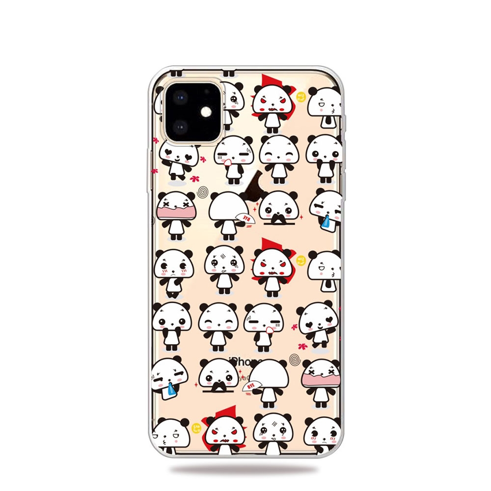 Image of Apfelkiste © - iPhone 11 Gummi Case Hülle Ultra Thin Pandabären Emoticons - Transparent bei Apfelkiste.ch