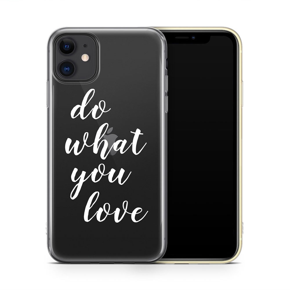 Image of Apfelkiste - iPhone 11 Gummi Schutzhülle Do What You Love - Transparent bei Apfelkiste.ch