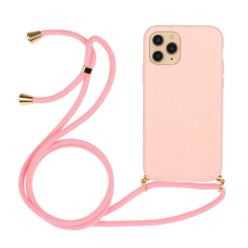 Image of Apfelkiste © - iPhone 12 Pro Max Necklace Bio Gummi Case Hülle Eco Friendly Nachhaltig Kompostierbar + Handykette (150cm) - Rosa bei Apfelkiste.ch