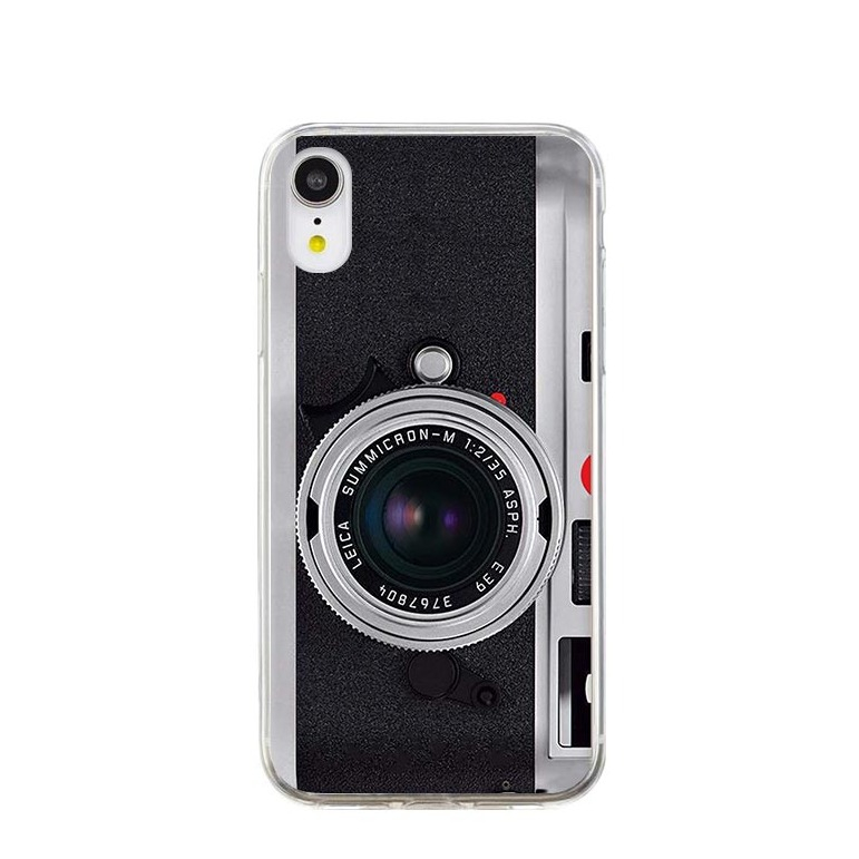 Image of Apfelkiste © - iPhone Xr Gummi Case Hülle Ultra Thin Retro Kamera - Schwarz / Grau bei Apfelkiste.ch