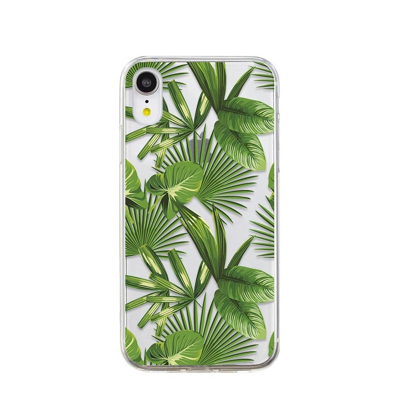 Image of Apfelkiste © - iPhone Xr Gummi Case Hülle Ultra Thin Tropic Leafs - Transparent bei Apfelkiste.ch